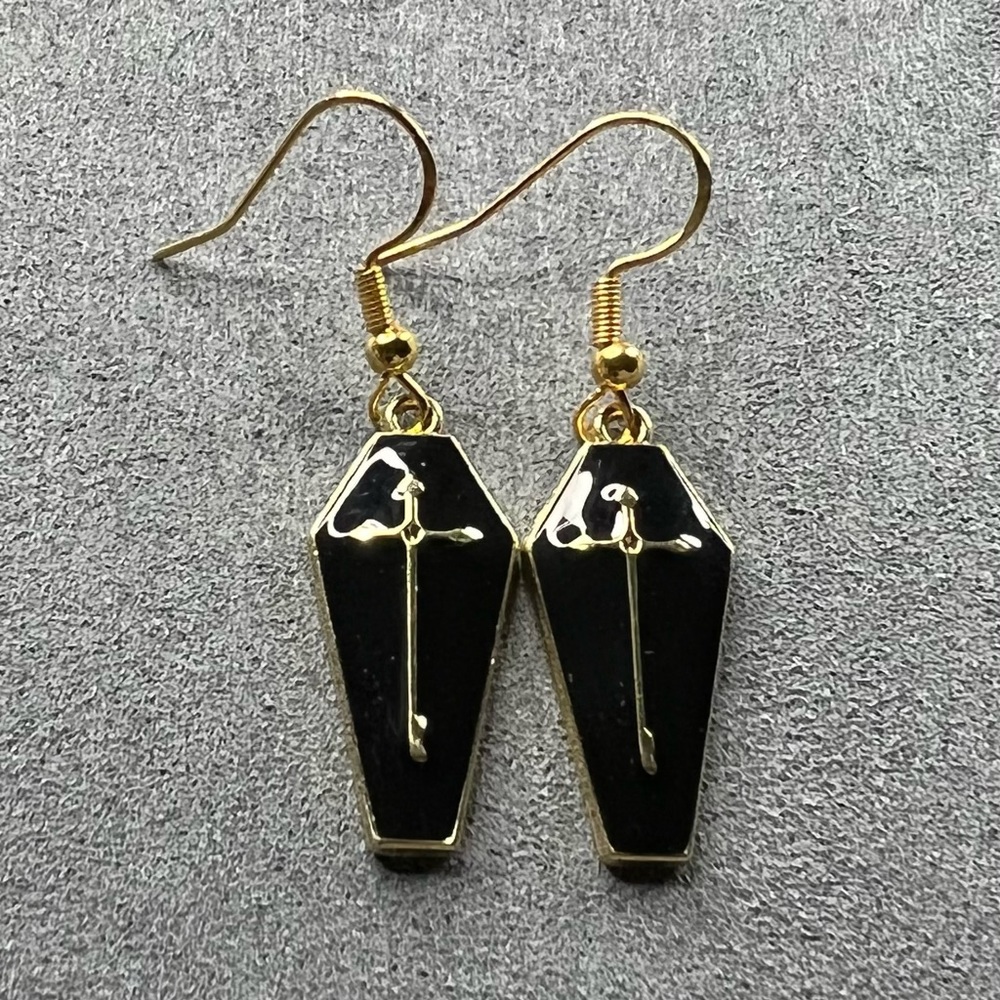 NEW! HANDMADE! 3D Coffin Earrings